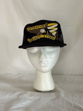 Operation Desert Storm Black Trucker Hat Vintage